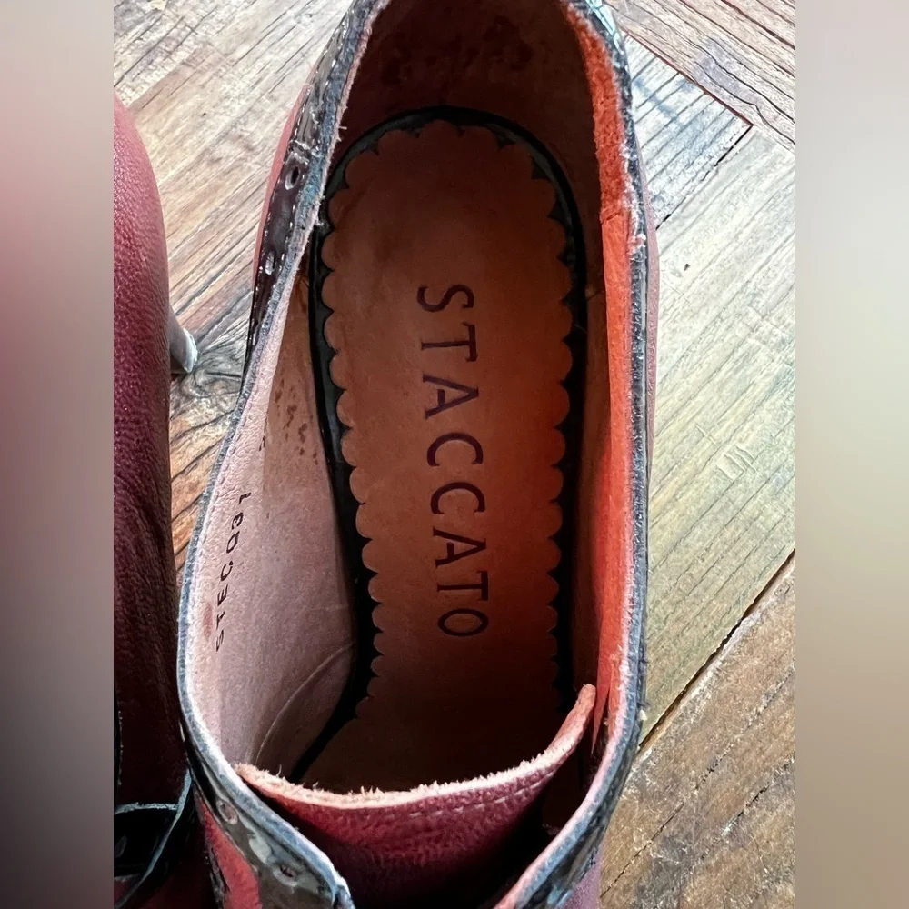 Staccato maroon & black heels